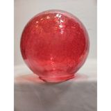 Kuğulu Avize Glob Avize Camı Kırmızı Renkli Çatlatılmış Desenli (Çap: 15.00cm- Duy Yuvası: 7.00cm)