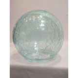 Kuğulu Avize Glob Avize Camı Turkuaz Mavi Renkli Çatlatılmış Desenli (Çap: 15.00cm- Duy Yuvası: 7.00cm)