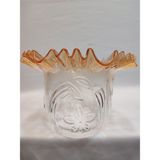 Kuğulu Avize Kıvırcık Abajur Camı. Bal Rengi-Şeffaf (Alt Çap: 10.00cm-h:15.50cm) - Bal Cam