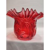Kuğulu Avize Kıvırcık Avize Camı Tam Kırmızı (Alt Çap: 10.00cm-h:15.50cm)