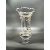 Kuğulu Avize Lamba Camı Şeffaf - Altın Yaldızlı,motifli( E.14)(Alt yuva çapı:4.00cm-h:20,50cm)(Mum ampule göre)