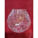 Kuğulu Avize Tekli Avize Camı.oval,şişman,açık ağızlı.Şeffaf çatlatılmış desenli.h:20.00cm(E.27)