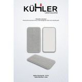 Kühler Buharlı Temizleyici Yedek Mop Bezi | Mikrofiber Zemin Temizlik Pedi | Yıkanabilir Buharlı Mop Bezi - 0,1 L - Beyaz