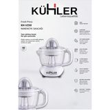 Kühler Fresh Press Elektrikli Narenciye Sıkacağı 40W | 0,7 L Hazneli Portakal, Limon ve Greyfurt Sıkacağı KH-V250 - Gri