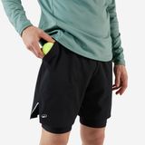 Kuikma 2'si 1 Arada Tenis Şortu - Siyah - TSH Thermic