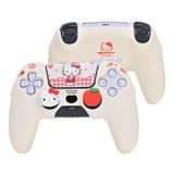Kuitmor PS5 Controller Skin,Soft Silicone Protective Cover Case Anti-Slip Protective Shell for PS5 Controller with 2 Thumb Grip Caps and 1 Sticker (Beige)