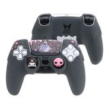 Kuitmor PS5 kumanda için silikon kapak seti, kaymaz, yumuşak koruyucu kılıf, kablosuz PlayStation 5 kumanda için, 2 başparmak tutma kapağı ve 1 çıkartma