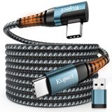 Kuject Bağlantı Kablosu 20FT Quest 3 ve Quest 2 için Uyumlu, Naylon Örgülü Aksesuarlar, Rift S/Steam VR Oyunları, USB 3.0 Tip C'den C'ye Yüksek Hızlı Veri Aktarımı Oyun Bilgisayarı için Şarj Kablosu