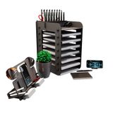 Kuk Design Robinia A4 Evrak Rafı Ofis Masaüstü Organizer Set (Siyah)