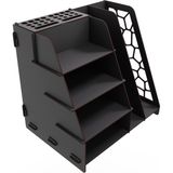 Kuk Design Voronoi Masaüstü Organizer Düzenleyici A4 Evrak Rafı Siyah - Gri