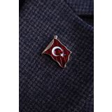 Kuker Madeni Eşya Desenli Türk Bayrağı Rozet