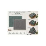 Kukı Home %100 Pamuk El Ve Yüz Havlusu 30×30 Cm ( Yeşil Ve Gri Renkte) 6'Lı Paket