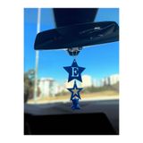 KUKO DESIGN Stellar Bear Charm Harfli Yıldız & Ayıcık Araba Dikiz Ayna Süsü | Kişiye Özel Araç İçi Aksesuar