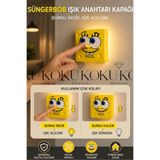 KUKO DESIGN Sünger Bob Işık Anahtarı Kapağı | Burnu Hareketli Işık Açma Kapama Aparatı | Dekoratif Çocuk Odası Anahtar Süsü | SpongeBob Anahtar Aksesuarı