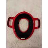 Kukuletta Kulplu Kaydırmaz Çocuk Klozet Aparatı Oturarak Lazımlık Şık Kaydırmaz Tasarım Çift Renk 31X36 cm Çocuk Wc Eğitimi - Kırmızı - 31 x 36 cm