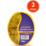 Kükürt Özlü Süngerli Sabun Banyo Duş Sabunu 120 G x 3 Adet