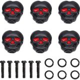 Kul Concept Siyah Kuru Kafa Gitar Akort Burgu Başlığı - Skull Tuner Knob (6'lı Set)