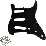 Kul Concept Stratocaster St Kasa Elektro Gitar Pickguard 3 Katmanlı 11 Delikli Düz Siyah