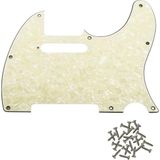 Kul Concept Telecaster Uyumlu Elektro Gitar Pickguard 8 Delikli Beyaz Krem Desenli