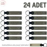 Kül Gri & Sütlü Kahve, Kırk Uçurma Kutlaması İçin Bebeğin İsmine Özel, 24'lü, Hatıra Anahtarlık Set