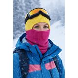 Külah Color Block Renkli Balaclava Kar Maskesi Triko Bere Boyunluk, Kadın