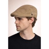 Külah Daily Form Washed Flat Cap, Erkek, Bej, Ayarlanabilir Tokalı Denim Kasket