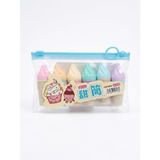 Külah Dondurma Tasarımlı 6'lı Pastel Fosforlu Kalem Seti - Şeffaf Çantalı Kawaii Kırtasiye, Sevimli Okul ve Ajanda İşaretleme Kalemleri