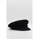 Külah Erkek Driver Kasket Flat Cap Kaptan Şapkası, Siyah, 56 CM