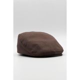 Külah Erkek Düz Pamuklu Kahverengi Flat Cap Kasket