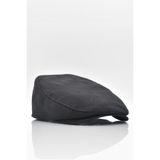 Külah Erkek Düz Pamuklu Siyah Flat Cap Kasket