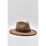 Külah Erkek Fedora Fötr Şapka Panama İngiliz Trilby Kasket Bej - M - L