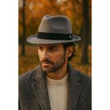 Külah Erkek Gri Keçe Trilby Fötr Şapka