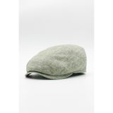 Külah Erkek Keten Premium Açık Yeşil Flat Cap Kasket, S/M Beden