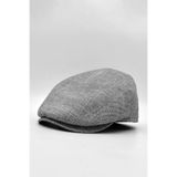 Külah Erkek Keten Premium Siyah Şapka Yazlık Flat Cap Kasket
