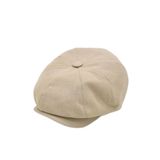 Külah Erkek Keten Şapka Newsboy Cap Kasket Fötr Bere,Bej 58 Cm