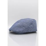 Külah Erkek Lacivert Kasket Keten Yazlık Flat Cap Şapka Lacivert-Standart lacivert