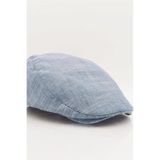 Külah Erkek Mavi Kasket Keten Yazlık Flat Cap Şapka mavi