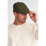 Külah Erkek Yün Flat Cap Kasket, Haki