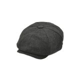 Külah Erkek Yün Şapka Kasket Gotham Newsboy Cap,Siyah 59 Cm