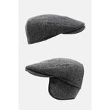 Külah Erkek%100 Yün Kasket Kulaklı Şapka Flat Cap