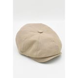 Külah İngiliz Stili Yazlık Kasket,%100 Pamuklu, Camel, 58 CM