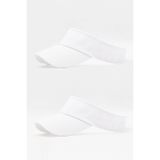 Külah Kadın Tenis Vizör Kep Plaj Güneş Koruyucu Sporcu Şapka 2 li Beyaz-Beyaz