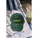 Külah Matcha Nakışlı Denim-Eskitme Yeşil Şapka - Limited Edition