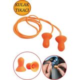 Kulak Tıkacı 26 Db Yıkanabilir Ipli Tıkaç Gürültü Ses Önleyici Yüzme Su Kaçma Kulak Koruyucu - Standart