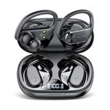 Kulak Tomurcukları Kablosuz Kulaklıklar Bluetooth 5.3 HiFi Stereo Koşu Kulaklıkları 68 Saat Çalma Süresi Spor için Kulak Kancalı Kulaklıklar, LED Dijital Ekran IPX7 Su Geçirmez Usb C Koşu/Egzersiz
