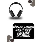 Kulak Üstü Kablosuz Bluetooth Kulaklık Yumuşak Süngerli Sd Kart Girişli ( Lisinya )