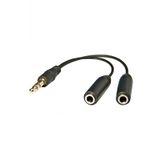 Kulaklik Coklayici Kablo Siyah Renk 3.5Mm Stereo Coklayici