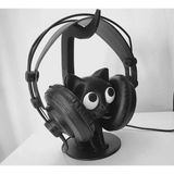 Kulaklık Standı Kedi Kulaklık Aksesuarı Kulaklık Tutucu Sevimli Kedi Cat Headphone Stand - Siyah