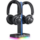 Kulaklık Standı Rgb Dual Balance 2 USB Bağlantısı, Masaüstü Kulaklık Standı, Dayanıklı Oyun Kulaklığı Tutucu, Pc Oyuncu Kulaklık Aksesuarı Için, Siyah (TH650)
