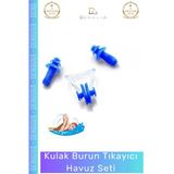 #Kulaktıkacı Su Geçirmez Silikon Profesyonel Yüzücü Kulak Tıkacı Burun Klipsli Su Burun Tıkayıcı Havuz Seti